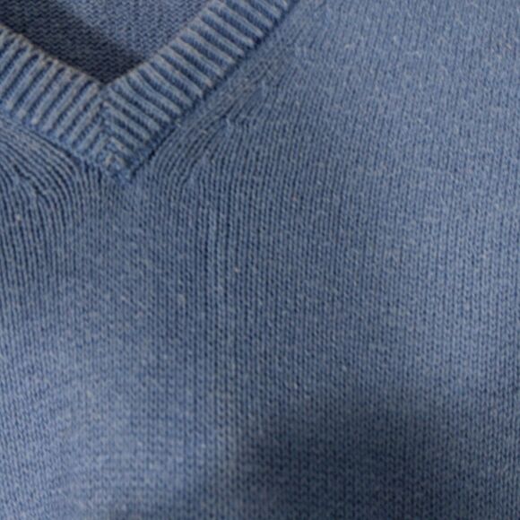 L.L. Bean vintage sweater mens XL Xlarge Blue v-neck made in USA - Picture 3 of 7